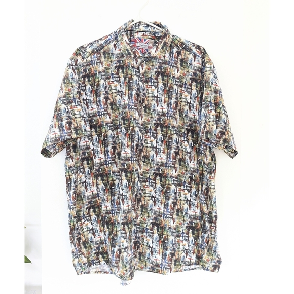 7 Downie St. London Couture Button Down Short Sleeve Shirt - Size 1X - Picture 3 of 10